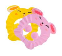 MOBUTOFU Adjustable 2 Pcs Baby Shower Cap Four-Button Shampoo Hat for Boys and Girls Toddler Bath Visor Comfortable Fit Blocks Water from Eyes and Ears Pink and Yellow