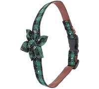 MOBUTOFU Adjustable Christmas Dog Collar for Small Pets Stylish Design Floral Skirt for Festive Photo Shoots and Daily Wear Snowflake