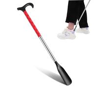 MOBUTOFU Adjustable Extendable Stainless Steel Shoe Horn for Seniors and Pregnant Women Long Handled Metal Shoe Wearing Artifact with Ergonomic Design Telescopic Dressing Aid Stick