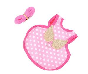 MOBUTOFU Adjustable Pet Rooster Harness with Leash for Outdoor Walks and Runs, Pink Polyester Vest Protecting Your Hand and Easy to Control