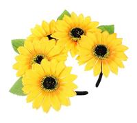 MOBUTOFU Adorable Elastic Sunflower Hairband Made of Fabric for Holiday and Party Use, Boho Style Yellow Headband for Festival and Summer Accessories