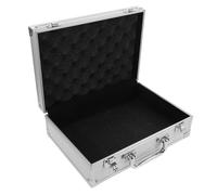 MOBUTOFU Aluminum Alloy Metal Tool Box Hard Case Portable Storage Organizer with Combination Lock for Outdoor Use Silver