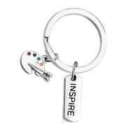 MOBUTOFU Art Student Keychain Key Adornment Fashionable Metal Multifunctional Drawing Pen Shaped Charm and Friends