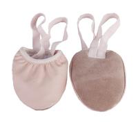 MOBUTOFU Ballet Pointe Half Sole Shoes with Elastic Band Non-Slip Breathable Toe Covers Size 38 for Adult Ballet Training and Contemporary Dance Beige