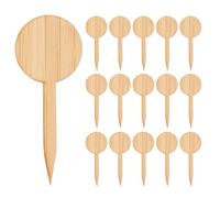MOBUTOFU Bamboo Plant Labels Easy to Insert Signpost T Shape Thicken 20 Pcs Miniature Decors for Plants and Seedlings for Landscaping and Nursery Use