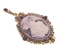 MOBUTOFU Beauty Portrait Brooch Pin Women Brooch Pin Does Not Hurt Clothes Garments Decoration Light Weight for Teen and Women Business Ball Embossed Lady Portrait