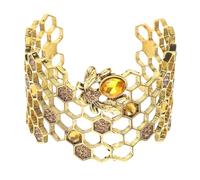 MOBUTOFU Bee Hive Cuff Bracelet Adjustable Open Honey Bee Bangle Hollow Minimalist Women’s Jewelry Gift for Birthday and Christmas