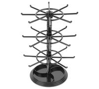 MOBUTOFU Black 3-layer Rotating Earring Holder Stand Jewelry Display Organizer with Delicate Unique Design Plastic for Desktop Decoration and Personal Collections