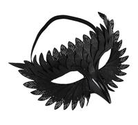 MOBUTOFU Black Half Face Owl Mask Lightweight Comfortable Plastic with Elegant Unique Design Artistic Flair for Carnival Event and Masquerade Balls