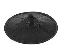 MOBUTOFU Black Handwoven Bamboo Hat for Cosplay and Stage Props