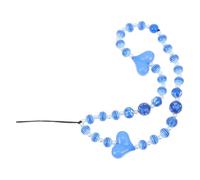 MOBUTOFU Blue Acrylic Beaded Phone Ornament with Heart Pendant, Hanging Small Devices Phone Pendant, Suitable as, Can Be Held by Finger