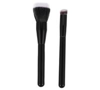 MOBUTOFU Blush Makeup Brushes Lightweight Tools 2 Pcs with Double-layer Artificial Fiber, Flat- Design for Natural Powdery Transition and Does Not Fade for Makeup Application