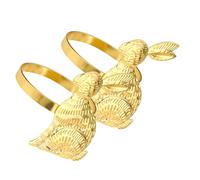 MOBUTOFU Bunny Napkin Holder Napkin 2pcs Decorative Iron Reusable Golden Easter for Restaurants and Bars Table Decoration