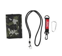 MOBUTOFU Camouflage Trifold Wallet with Keychain for Men, Portable Polyester Fabric Card Holder with Strap, Compact Three-fold Design for Outdoors and Daily Activities