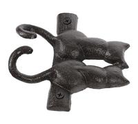 MOBUTOFU Cat-Shaped Wall-Mounted Hook Iron Black 12.50X12.00X3.00cm | Iron Build, Black Finish, Wall Mounted Hooks, Decorative Wall Hooks, Organizes Clothes