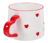 MOBUTOFU Ceramic Coffee Mug with Heart Pattern and Large Capacity, Suitable for Hot Drinks, Comfortable Grip, Romantic Style for Cappuccino, Espresso, Milk Tea or Latte Enjoyment