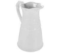 MOBUTOFU Ceramic Pitcher Vase Rustic White Jug with Stable Base for Flower Arrangement on Home Table Decor
