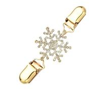 MOBUTOFU Christmas Snowflake Sweater Clip Brooch Rhinestone Cardigan Clasp Cape Clips Festive Shawl Clasp Accessory for Women Holiday Outfit