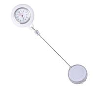MOBUTOFU Clip-on Silicone and Alloy Material White Smiling Face Pattern Pocket Watch with Accurate Time Keeping for Women Nurses Students and Professionals