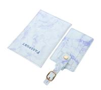 MOBUTOFU Color Changing PU Marble Passport Cover and Suitcase Tag Set Unisex Travel Wallet Essentials for Easy Document Organization