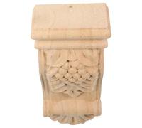MOBUTOFU Corbels Decorative Wood Corbels Carved Wood Onlays European Style Solid Column Capital Beam Support Ornament Khaki for Residential and Commercial Spaces