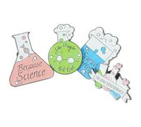 MOBUTOFU Creative Chemistry Decorative Enamel Badges 4pcs Lapel Pins Brooch Pins Alloy with Test Tube Design for Clothes Hats and School Accessories