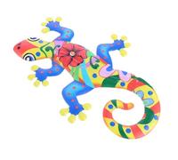 MOBUTOFU Creative Iron Gecko Wall Hanging Decorative Art Ornament for Indoor Wall Decor in Bedroom and Living Room Blue Colour