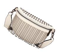 MOBUTOFU Cross Body Belt Bag for Women Casual Tassel Rivet Shoulder Chest Bag Fanny Pack for Shopping