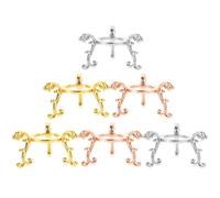 MOBUTOFU Crystal Display Stand Simple Design Sphere Holder 6pcs Metal Base Zinc Alloy Easy to Carry for Home Decor and Office Desktop