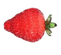 MOBUTOFU Crystal Strawberry Figurine Tabletop Decor Decorative Fruit Ornament Red Crystal with Unique Delicate Style, for Mother's Day and Christmas for Home and Fruit Shops