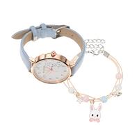 MOBUTOFU Cute Cartoon Rabbit Watch and Bracelet for Soft Comfortable Strap Lightweight Design for Learning and Birthday