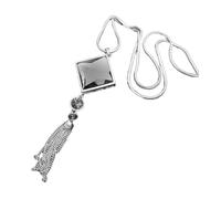 MOBUTOFU Delicate Silver Alloy Sweater Chain for Women with Diamond Crystal Tassel, Charming and No Easy Deformation, Necklace for Ladies