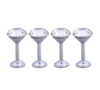 MOBUTOFU Diamond Coat Hanger Zinc Alloy Crystal 4pcs Silver Wall Hooks 40mm | Creative Simple Design, Space-saving Multi-purpose Use, for Laundry Bags and Umbrellas in Living Rooms Entryways