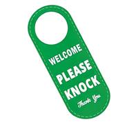 MOBUTOFU Double Sided Leather Office Door Signboard Circular Opening, Easy Installation and Fits Almost Door Handles, Modern Style for Classes and Working Environments