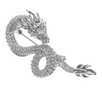 MOBUTOFU Dragon Decoration Copper Brooch Pin Wear-resistant Chinese Style Dragon-shaped and Vivid Image Zodiac Pattern Design for Wedding and Banquet