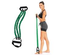 MOBUTOFU Dual-purpose Chest Expander and Leg Pedal Resistance Band for Adults, Tpe Material with Three Springs, 3x25 Pounds Strengthener for Exercise at Home Or Office, Green Fitness