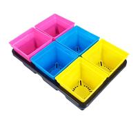 MOBUTOFU Durable 6 Grids Plastic Sprouter Tray and Nursery Planting Tray Set with 6 Compartments for Seed Germination and Succulent Pots
