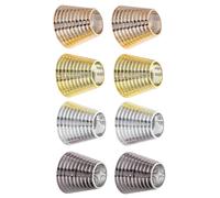 MOBUTOFU Elastic Hair Barrette Ponytail Holder 8Pcs Teeth Hair Clip with Faux Metal Rings Multi-Colour Set
