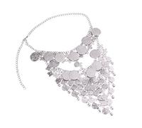 MOBUTOFU Elegant Masquerade Ball Metal Chain Belly Veil Face Chain for Dance Performance
