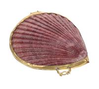 MOBUTOFU Elegant Seashell Jewelry Box with Gold Edge for Ring and Necklace Storage Delicate Small Decorative Box Featuring Easy Open and Close Design and Beautiful Random Color