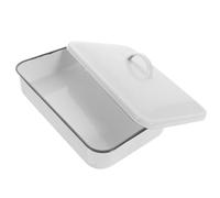 MOBUTOFU Enamel Baking Tray Heat-Resistant White Rectangular Oven Pan Multi-Use Serving Plate for Home and Commercial Kitchen