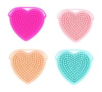 MOBUTOFU Face Massager 4Pcs Silicone Heart Shaped Manual Brush Set for Bathing and Hair Care in Shower