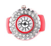 MOBUTOFU Fashionable Elastic Finger Watch Decorative Small Watch Red Big Numbers Accurate Timing Sturdy Stainless Steel