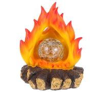 MOBUTOFU Flickering Flame Solar Lights with Realistic Flame Effect, Weather Resistant Resin Faux Campfire Logs for Outdoor Holidays, Festival Fire Pit Decoration and Christmas Campfire