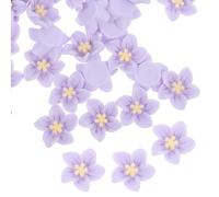 MOBUTOFU Flower Miniature Flowers Shaped with Delicate Appearance Purple Charms Resin 50pcs Embellishments for DIY Hair Accessories and Craft Decoration for Phone Case and Handmade