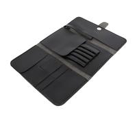 MOBUTOFU Foldable Leather Scissor Pouch for Barbers and Families, Hairdresser Tool Pouch with Capacity for Storing 5 Pieces Scissors, Stylish Hairdressing Tools Case for Salon Use