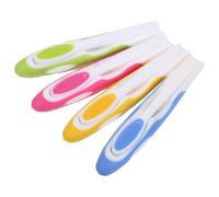 MOBUTOFU Foldable Travel Toothbrush Set Compact Portable Toothbrushes 4pcs with Soft Nylon Bristles and Lightweight Pp Design for Vacations and Family Trips