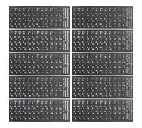 MOBUTOFU Foreign Language Keyboard Stickers White PVC Laptop Keyboard Cover 10pcs Practical Protector for School and Office Use