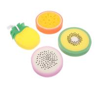 MOBUTOFU Fruit Bath Sponges 4Pcs Exfoliating Shower Scrubbers 5.31In Soft Body Wash Sponges Suitable for Skin Cleansing Men Women Bathroom