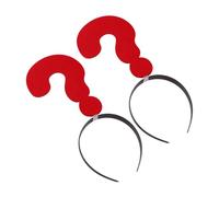 MOBUTOFU Funny Question Mark Hair Accessories 2Pcs, Red Lightweight Headband for Boys and and Adults, for Birthday Parties and Festival Celebrations